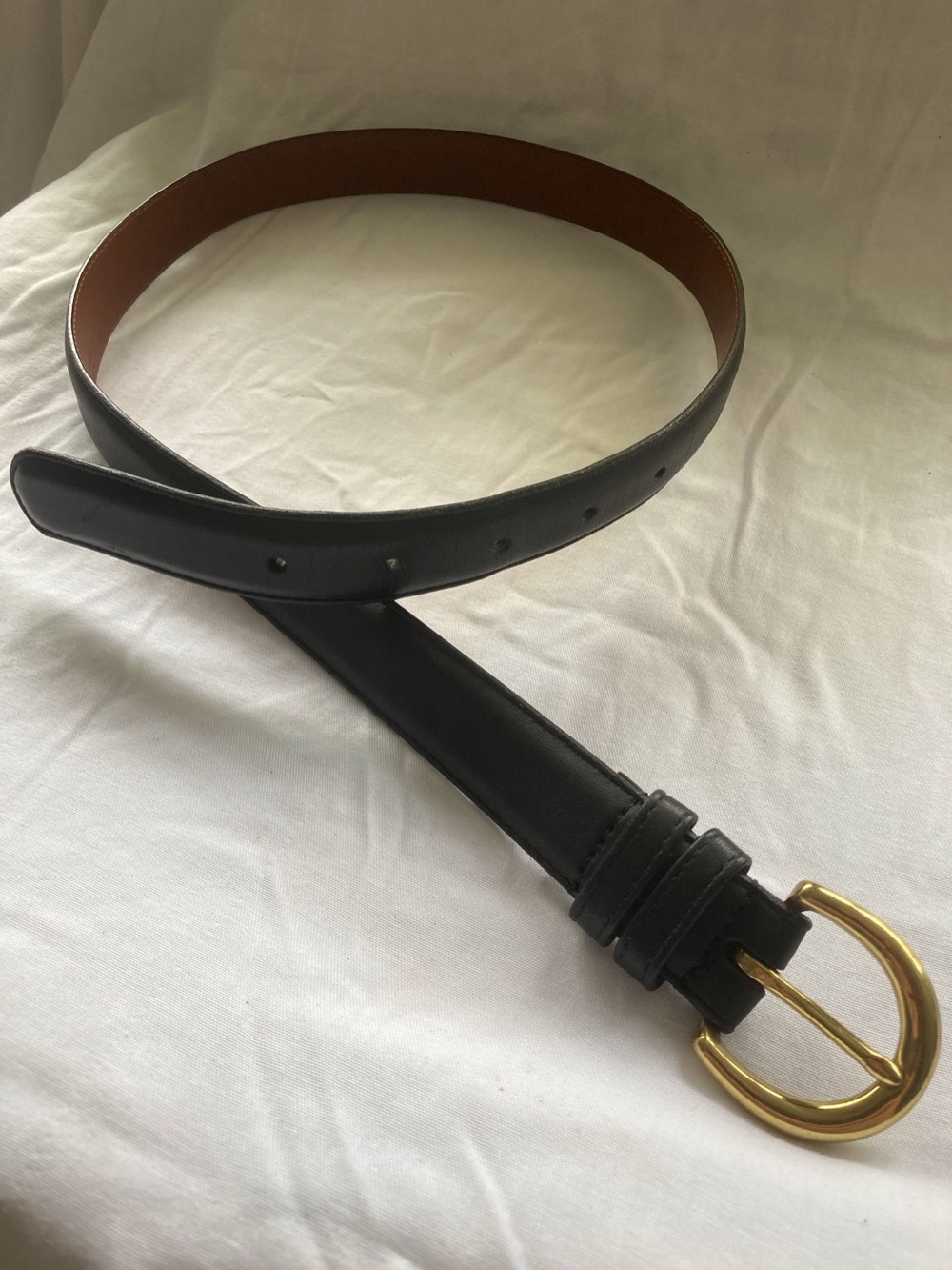 COACH Vintage 8400 Black Leather Belt Brass Buckle Costa Rica Size Small 1990’s